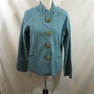 BETS by Canvasbacks aqua 3 button blazer - womens